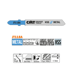 Lame de scie sauteuse JT118A - Aluminium, coupe droite - CMT