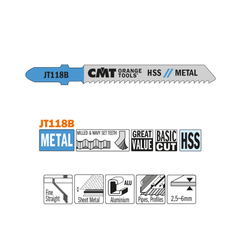 Caractéristique de la Lame scie sauteuse CMT JT118B aluminium métal 12 TPI