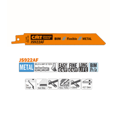Lames de scie sabre JS922AF - Tubes et profilés, coupe droite - CMT
