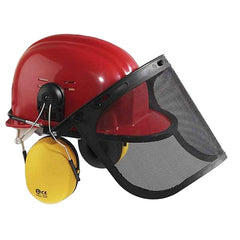 Kit forestier avec casque et coquilles anti-bruit Coverguard pour travaux forestiers