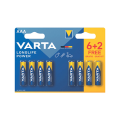 Piles VARTA Longlife Power AAA LR03 1,5 V x8