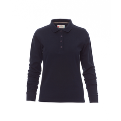 Vue de face du Polo femme Payper FLORENCE LADY manches longues Bleu Marine