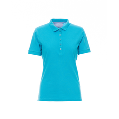 Vue de face du Polo femme Payper GLAMOUR manches courtes Bleu Atoll