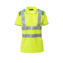 Vue de face du Polo femme Payper GUARD+LADY Jaune Fluo/Vert Gelée
