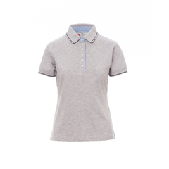 Vue de face du Polo femme Payper LEEDS Gris Chiné/Bleu Marine