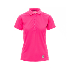 Vue de face du Polo femme technique Payper TRAINING LADY manches courtes Fuchsia