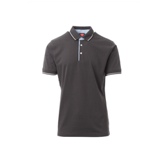 Vue de face du Polo homme CAMBRIDGE manches courtes Anthracite/Blanc