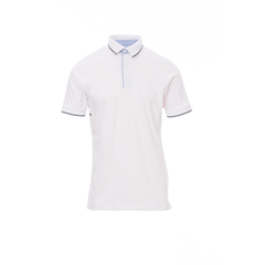 Vue de face du Polo homme Payper CAMBRIDGE manches courtes - Blanc/Bleu Marine