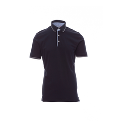 Vue de face du Polo homme Payper CAMBRIDGE manches courtes - Bleu Marine/Blanc