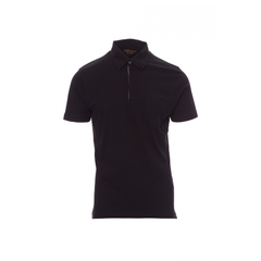 Vue de face du Polo homme Payper CHIC manches courtes Noir/Gris Acier