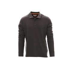 Vue de face du Polo homme Payper FLORENCE manches longues Anthracite