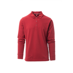 Vue de face du Polo homme Payper FLORENCE manches longues Bordeaux