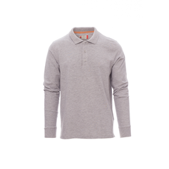 Vue de face du Polo homme Payper FLORENCE manches longues Gris Chiné