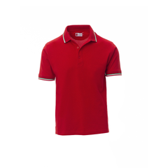 Vue de face du Polo Payper ITALIA manches courtes Rouge Mars