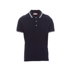 Vue de face du Polo homme Payper SKIPPER manches courtes Bleu Marine/Blanc