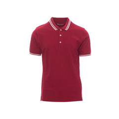 Vue de face du Polo homme Payper SKIPPER manches courtes Bordeaux/Blanc