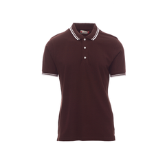 Vue de face du Polo homme Payper SKIPPER manches courtes Marron/Blanc