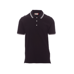 Vue de face du Polo homme Payper SKIPPER manches courtes Noir/Blanc