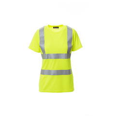 Vue de face du t-shirt haute visibilité jaune femme avenue payper