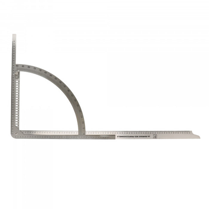 Équerre Alpha inox avec rapporteur 795 × 430 mm WILMART