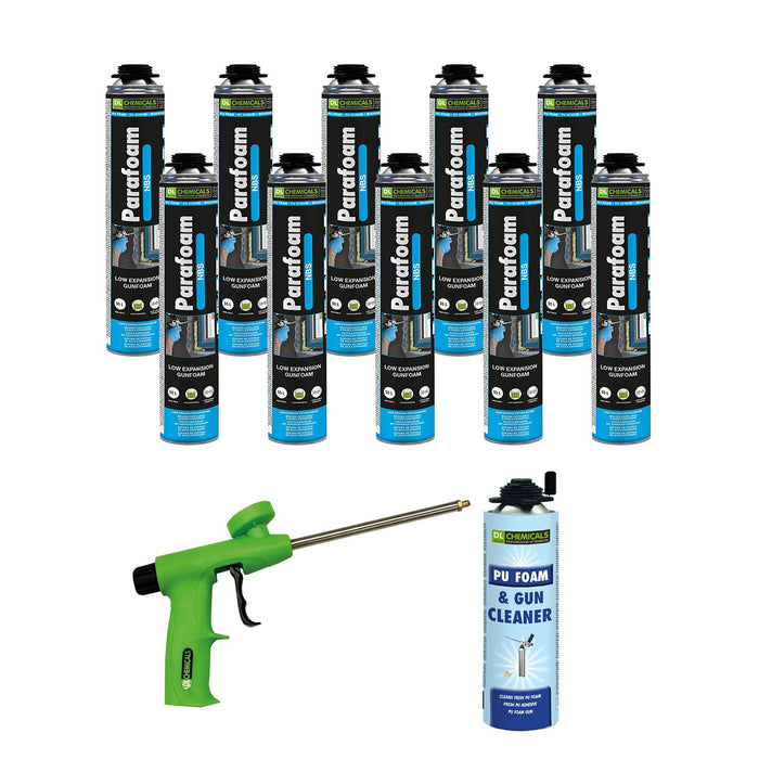 PARAFOAM NBS Kit – Kit mousse PU pistolable pour calfeutrement, isolation & remplissage