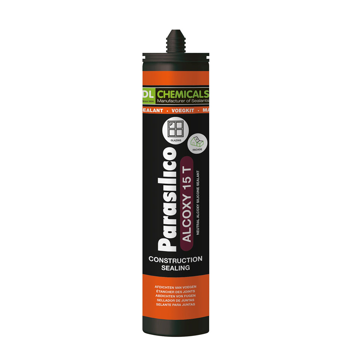 PARASILICO Alcoxy 15 – Silicone neutre alcoxy pour vitrage & façade – mouvement 25 %