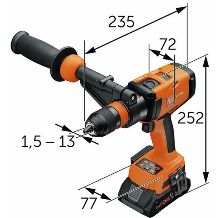 Perceuse-visseuse à percussion sans fil 18 V FEIN ASCM 18-4 QMP AS – 130 Nm