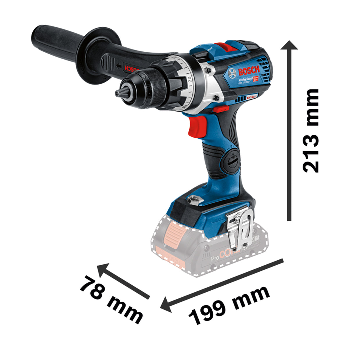 Perceuse-visseuse sans fil 18 V Bosch PRO GSR 18V-110 C – 110 Nm