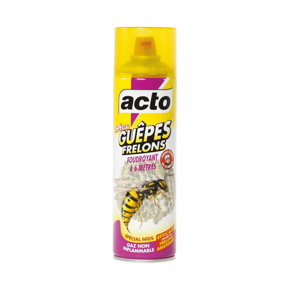 Aérosol guêpes et frelons ACTO 500 ml – Portée 6 m