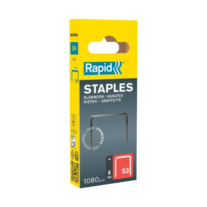 Agrafes Rapid N°53 inox A2 6 à 10 mm – Fil fin