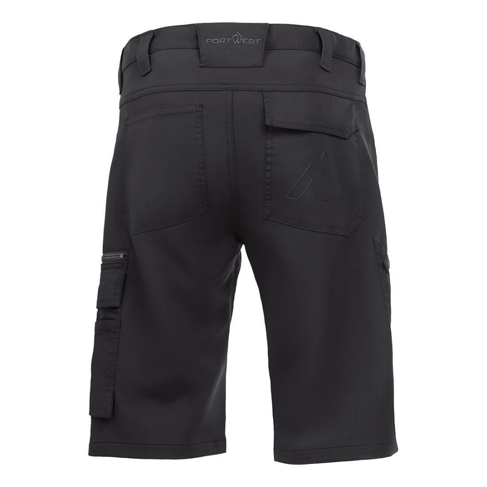 Vue de dos du Bermuda de travail stretch DX4 noir DX420ABR – Portwest