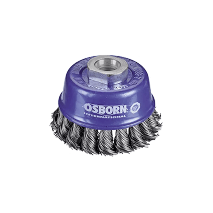 Brosse métallique pour meuleuse – Acier torsadé / ondulé – OSBORN