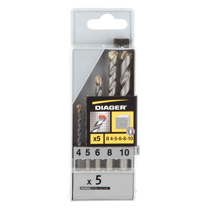 Coffret 5 forets béton FLASH - DIAGER