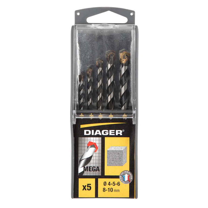 Coffret 5 forets béton Mega - DIAGER