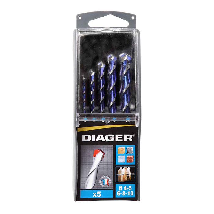 Coffret 5 forets multi-matériaux - DIAGER