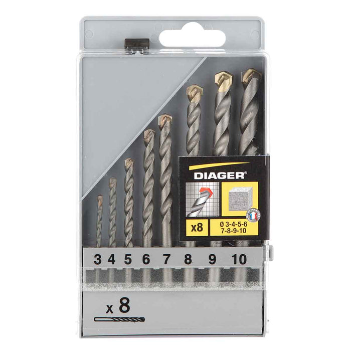 Coffret 8 forets béton FLASH - DIAGER