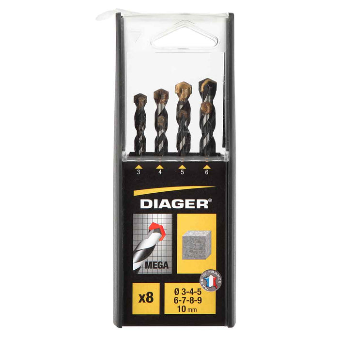 Coffret 8 forets béton Mega - DIAGER