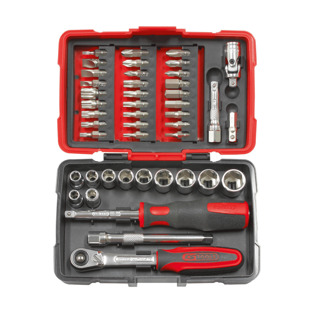 Coffret de douilles et accessoires ULTIMATE 1/4'', 44 pièces de chez KS Tools