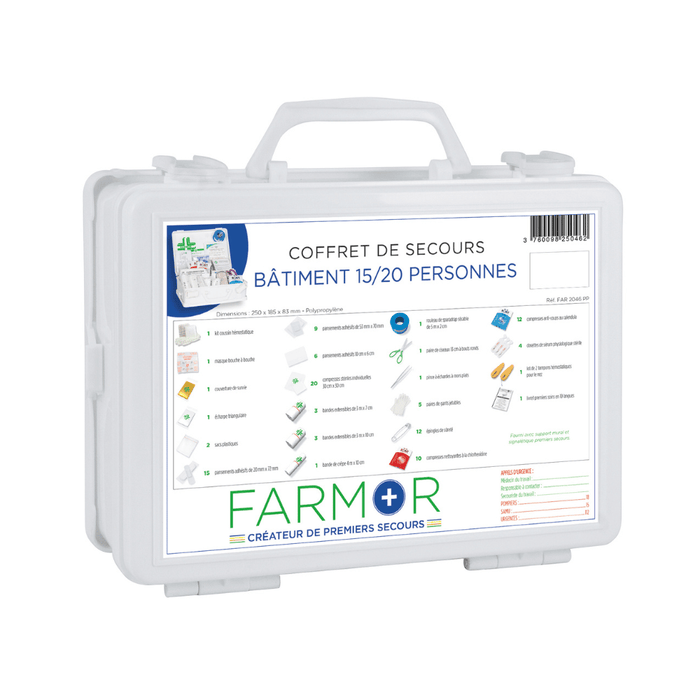Coffret de secours Bâtiment FARMOR – 15/20 personnes