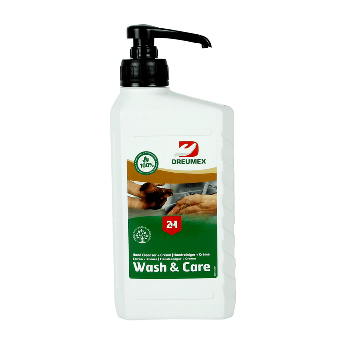 Dreumex Wash & Care – Savon pâte 2-en-1 pour les mains - Flacon avec pompe de 1L