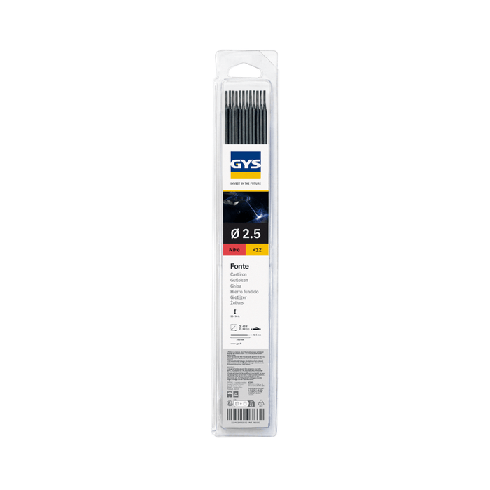 Électrodes fonte GYS Ø2,5 mm – blister de 12