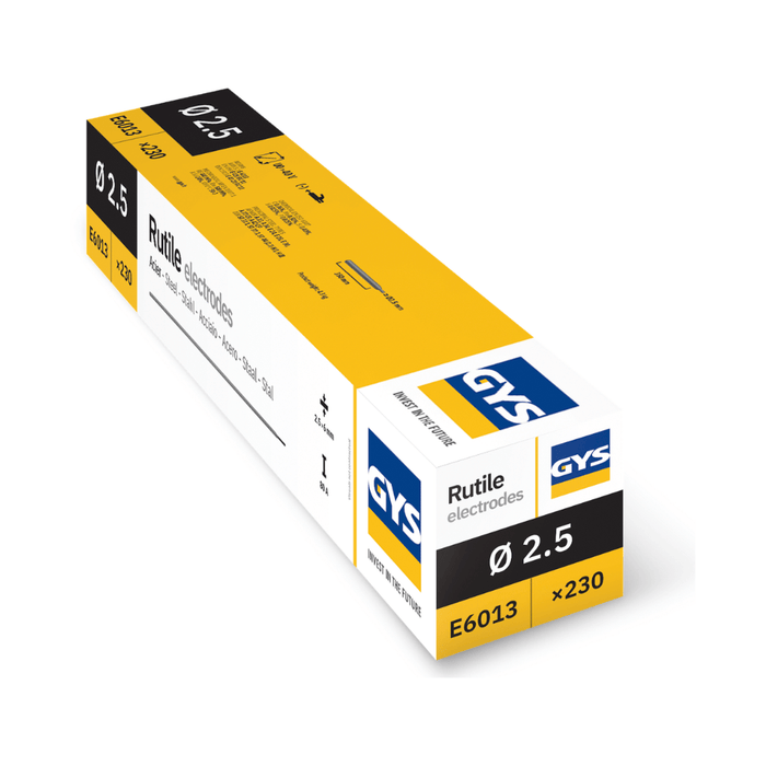 Électrodes rutiles acier GYS GY38 E6013 – étui - Diamètre 2.5