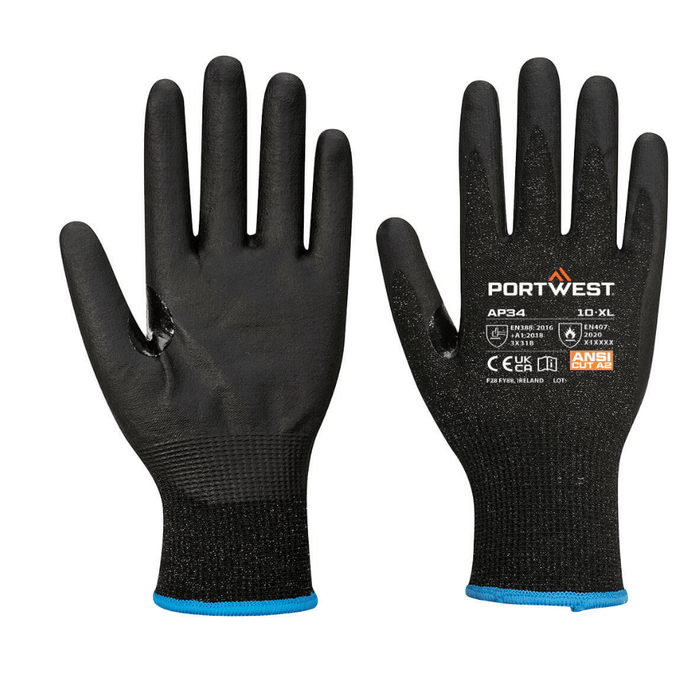 Paire de Gants anticoupure tactiles AP34 nitrile lot de 12 – Portwest