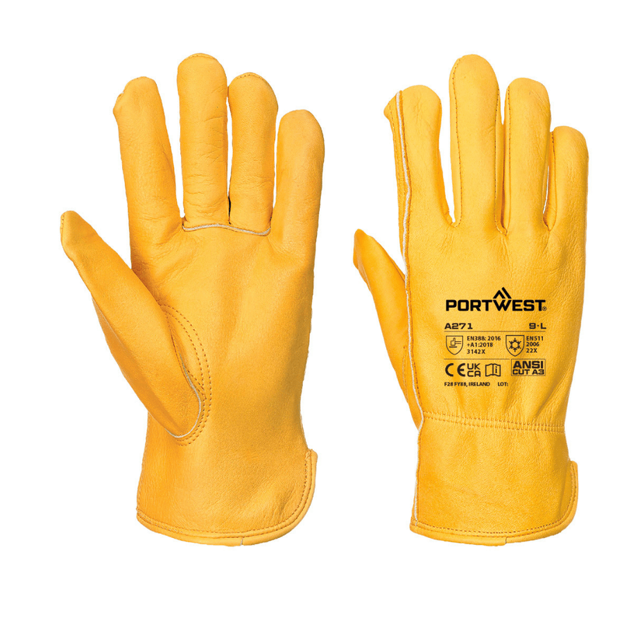 Gants Driver cuir doublés polaire A271 - Bronze - PORTWEST