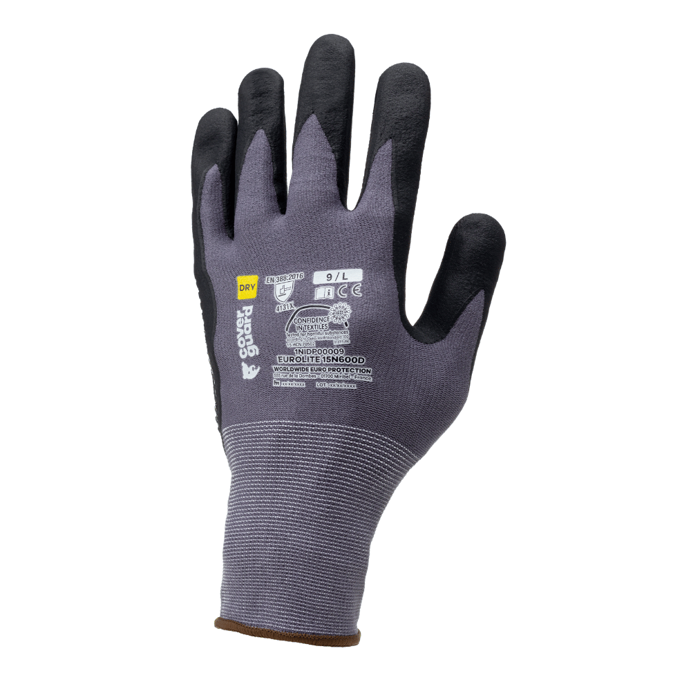 Gants EUROLITE 15N600D nitrile à picots – Coverguard