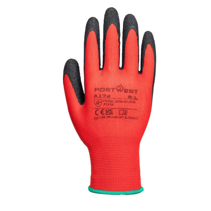 Gants Flex Grip A174 latex rouge/noir – Portwest