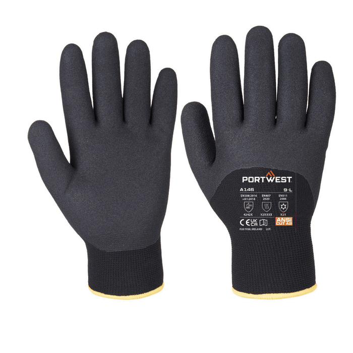 Paire de Gants hiver Arctic A146 nitrile noirs – Portwest