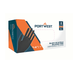 Gants nitrile jetables HD 0,18 mm A930 noirs x100 – Portwest