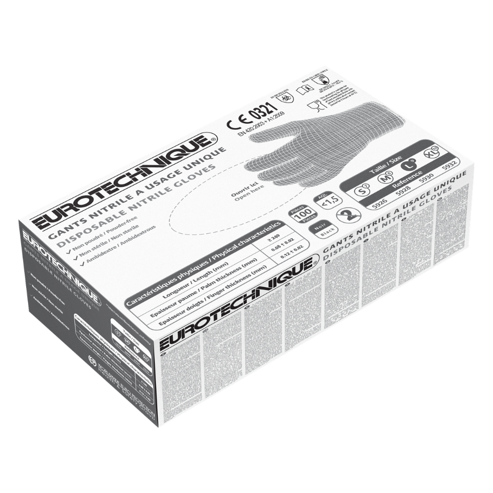 Gants nitrile noir EURO-ONE 5930 – Coverguard - Boite