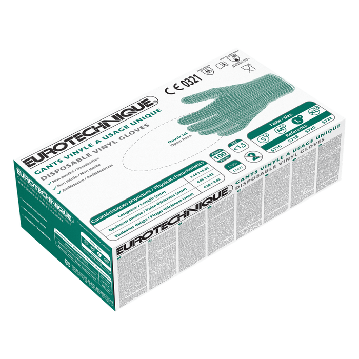 Boite des Gants jetables vinyle EURO-ONE – Coverguard